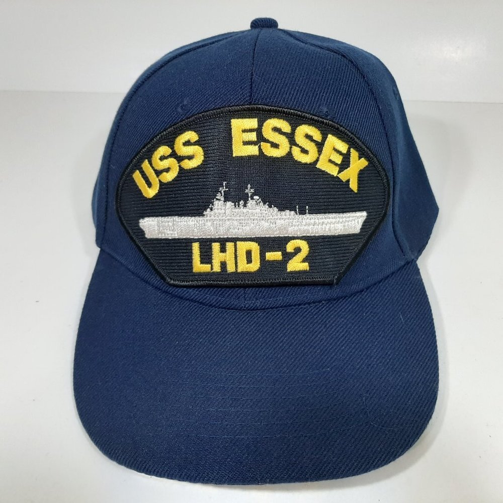 U.S. Navy USS Essex LHD-2 Men's Hat Cap Navy Blue